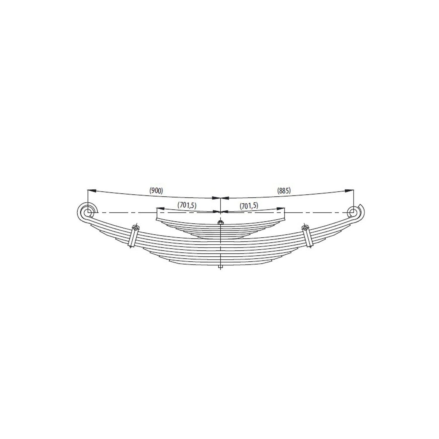 Rear assistant complete Leaf Spring
